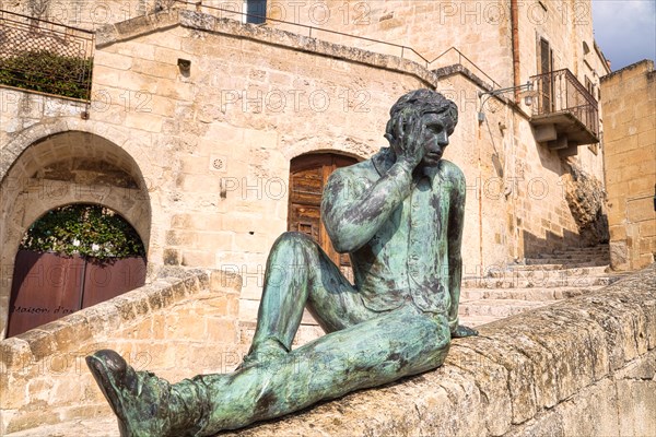 Bronze figure in Matera