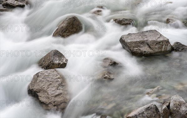 Water flowing over stones