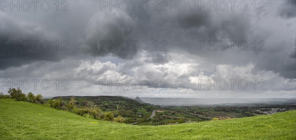 Thundershowers pass over the Hegau