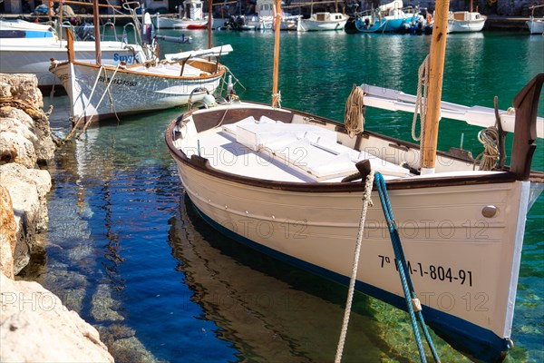 Boats in the fishing harbour in Cala Figuera