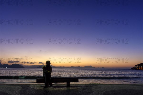 Sunrise on the famous Copacabana beach during the summer of Rio de Janeiro with its colors