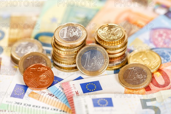Euro coins and banknotes save money finance pay pay banknotes in Stuttgart