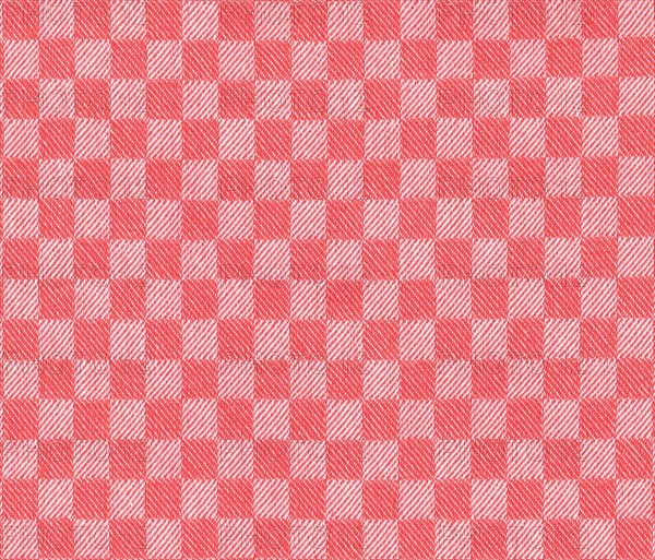 Chequered red and white fabric texture background