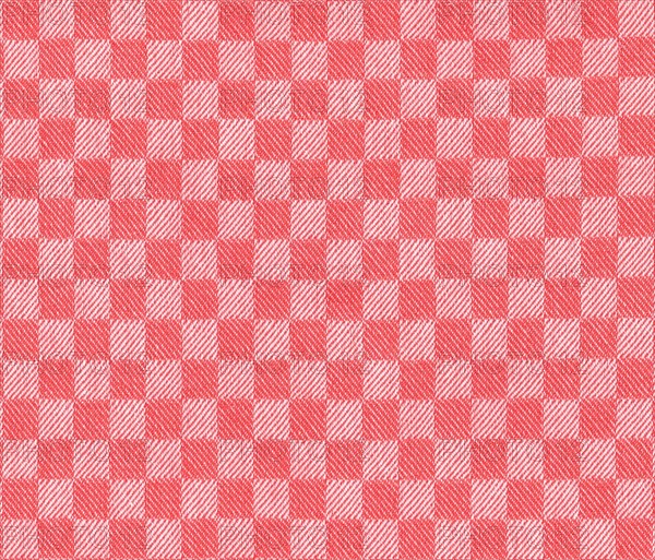 Chequered red and white fabric texture background