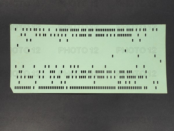 Green punched card for programming