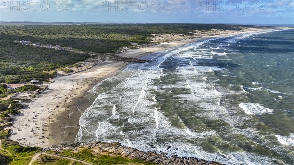 Aerial of the beaches in the Santa Teresa National Park