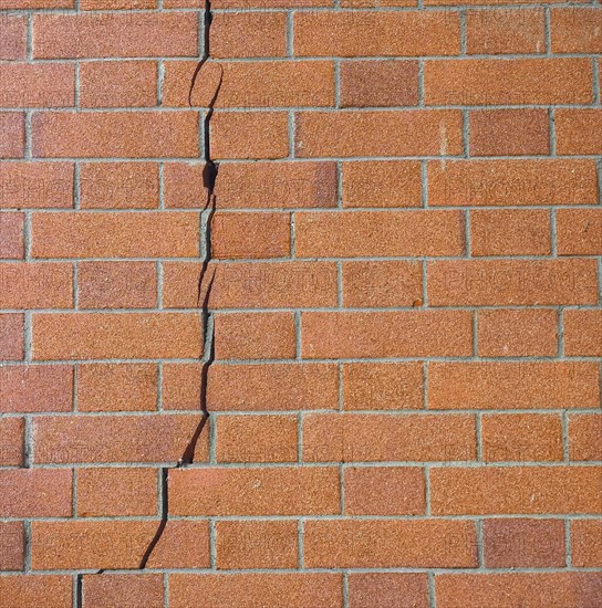 Cracked brick wall