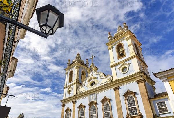 Top of the facade of the Church of Our Lady of the Rosary of the Blacks Liners in the Pelourinho in Salvador. We had the beginning of its construction in 1704 and remains attached a cemetery of slaves.
