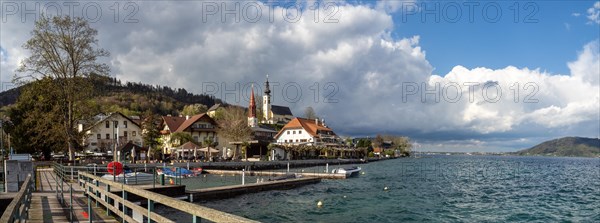 Harbour and churches at Attersee