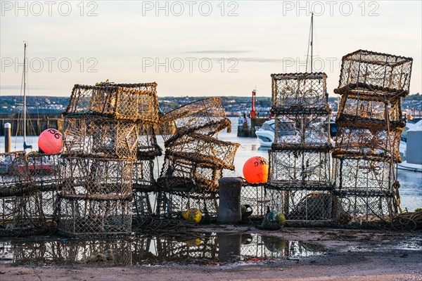 Crab cages and fishing nets