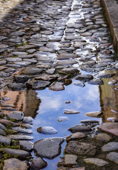 Old cobblestone walkways in the Pillory slopes in Salvador