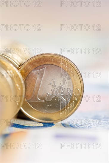 One euro Coin Save Money Finance Pay with Text Free Space in Stuttgart