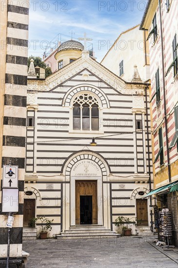 Oratory of the Confraternita dei Neri Mortis et Orationis which is located in the main square of Monterosso al mare town