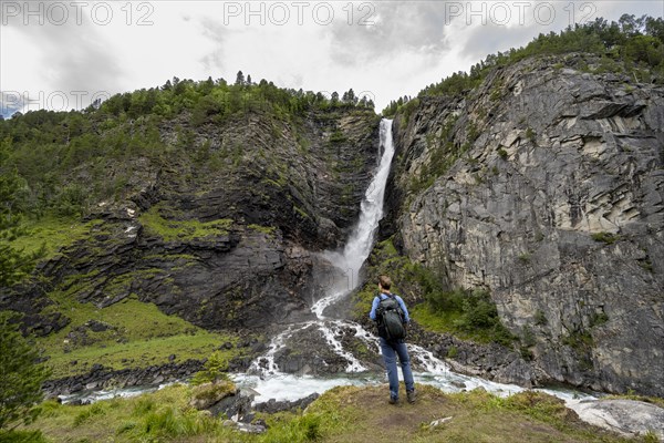 Tourist by the Driva River