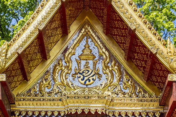 Gable of the Siamese Temple Sala-Thai II in the spa garden Bad Homburg vor der Hoehe