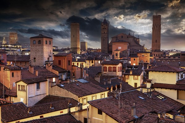 View over the historic old town at dusk