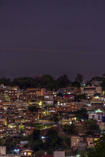 Slum at dusk in downtown Belo Horizonte in Minas Gerais