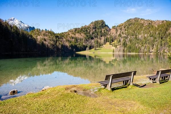 Benches by the lake