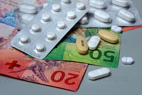 Swiss banknotes and medicines