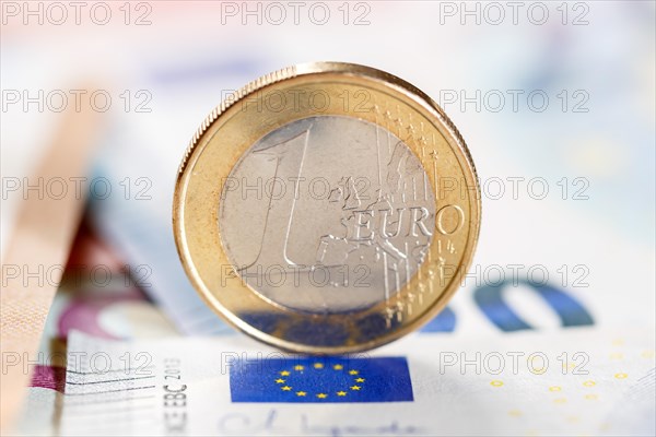 One euro Coin Save Money Finance Pay with Text Free Space in Stuttgart