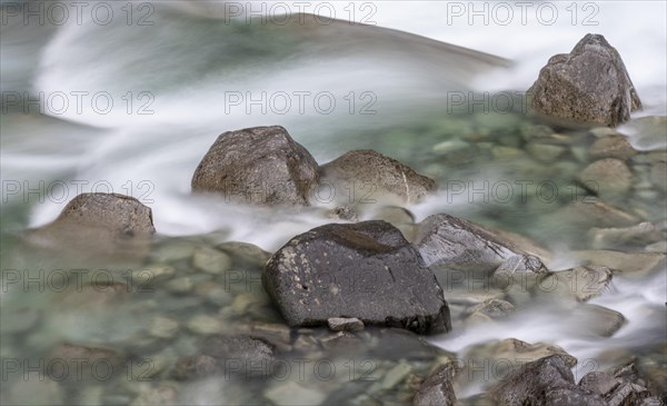 Water flowing over stones