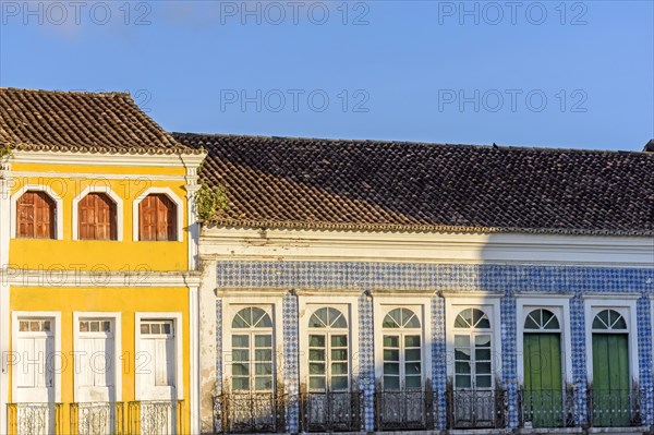 Facade of an old colonial style building with its balconies