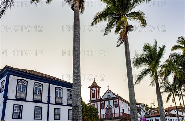 View of the city of Diamantina with its historical buildings and churches from the imperial period