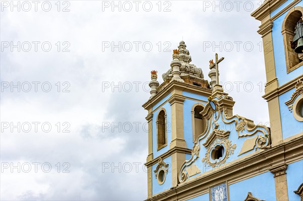 Facade of historic baroque church that was used by slaves in Pelourinho in the city of Salvador