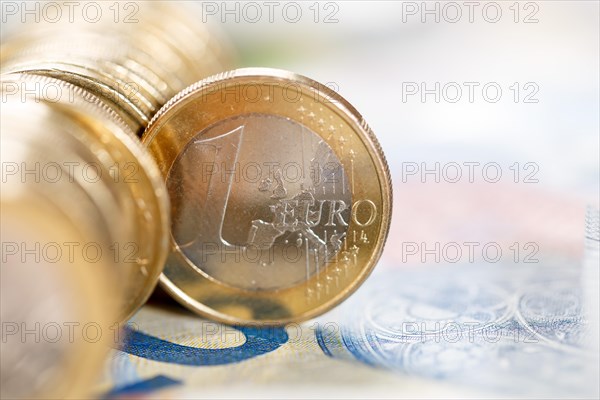 One euro Coin Save Money Finance Pay with Text Free Space in Stuttgart