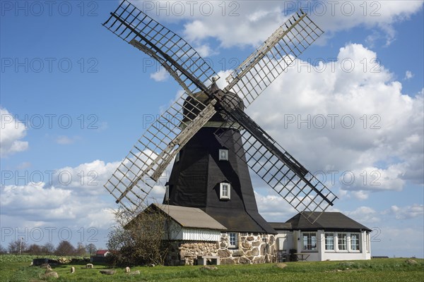 Windmill type Dutchman built in 1869 and remained in use until 1950. Now used as a holiday home in Oestra Ingelstad