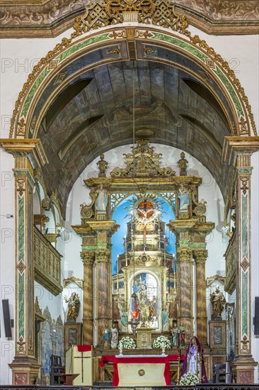 Altar inside the historic and famous church of Our Lord of Bomfim in Salvador