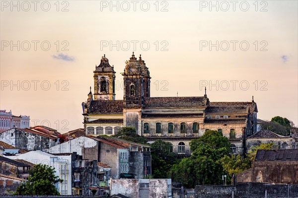 Old baroque church deteriorated by time in the historic neighborhood of Pelourinho in Salvador in Bahia