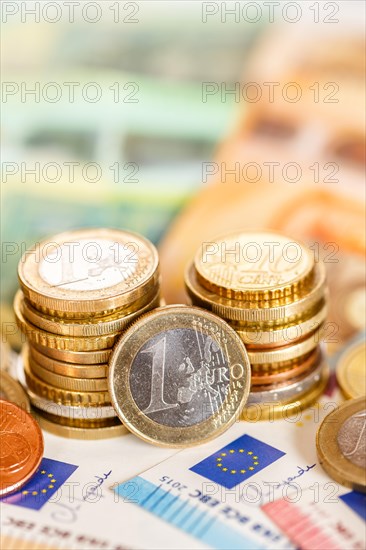 Euro coins and banknotes save money finance pay pay banknotes in Stuttgart