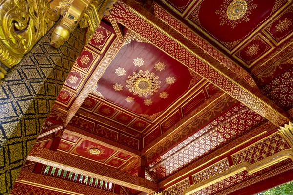 Ceiling of the Siamese Temple Sala-Thai II in the spa garden Bad Homburg vor der Hoehe