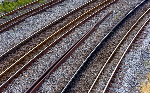 Old rusty train tracks that cross the city in Belo Horizonte