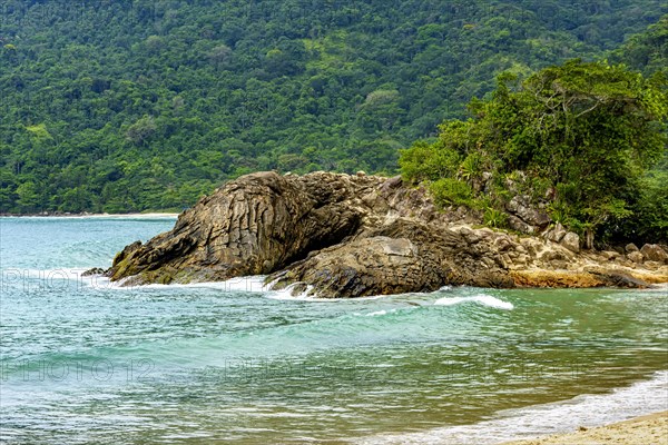 The encounter of the tropical forest with the sea of transparent waters in Trindade on the south coast of Rio de Janeiro