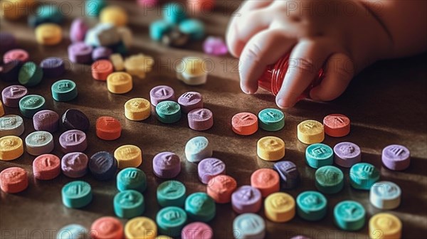 A young toddler has found some rainbow fentanyl pills at home