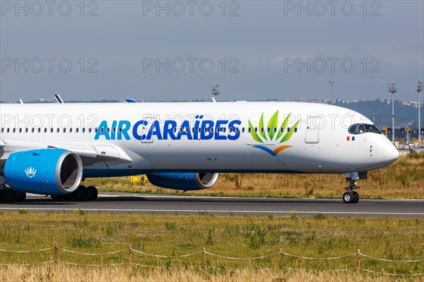 An Air Caraibes Airbus A350-1000 aircraft with registration F-HSIS at Paris Orly Airport