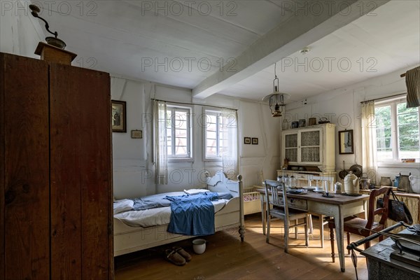 Historical rural parlour with bed