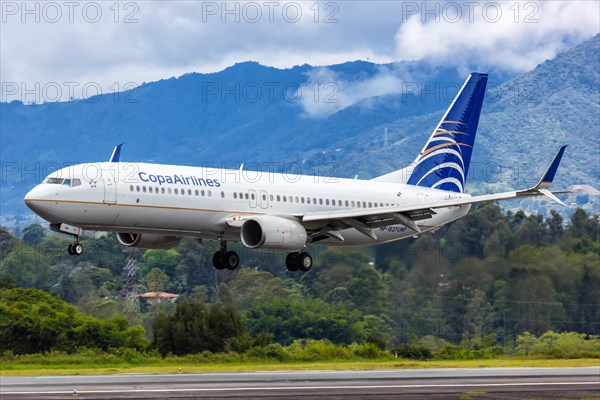 A Copa Airlines Boeing 737-800 aircraft with registration number HP-1827CMP at Medellin Rionegro Airport
