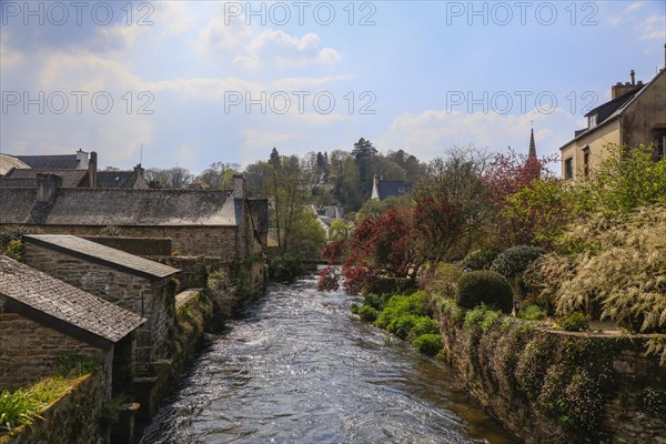 Artists' village of Pont-Aven in the Cornouaille at the beginning of the estuary of the river Aven into the Atlantic Ocean