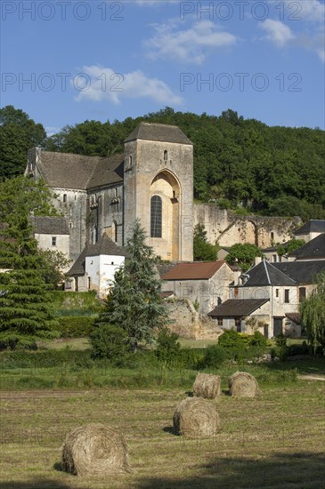 The medieval village Saint-Amand-de-Coly with its fortified Romanesque abbey church