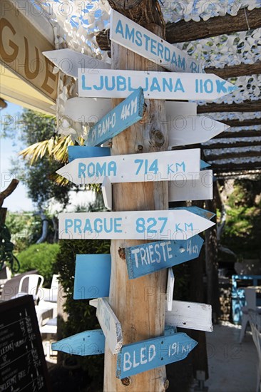 Milemarker at the Beach Bar Portoroz