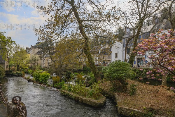 Artists' village of Pont-Aven in the Cornouaille at the beginning of the estuary of the river Aven into the Atlantic Ocean