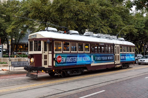 Historic Tram Tram Streetcar Rail Transit in Dallas