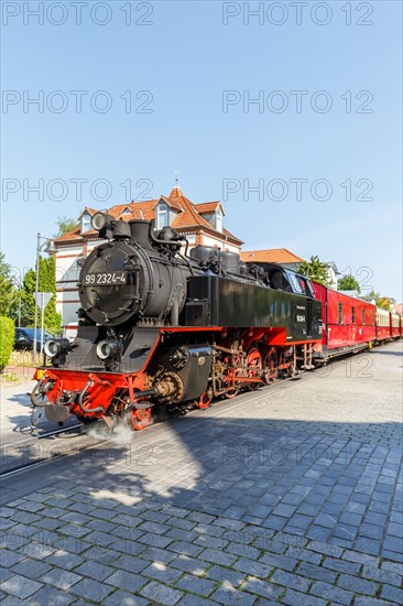 Steam train of the Baederbahn Molli railway Steam locomotive in Bad Doberan