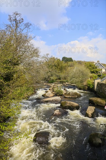 Artists' village of Pont-Aven in the Cornouaille at the beginning of the estuary of the river Aven into the Atlantic Ocean