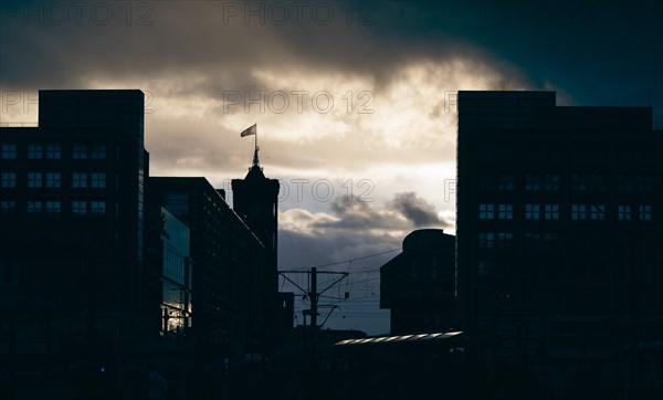 Alexanderplatz with Bilk on the Red City Hall of Berlin. 02.02.2022.