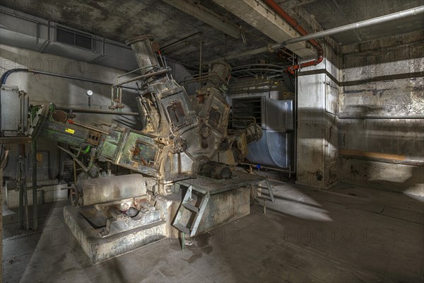 Industrial machine in a former paper factory