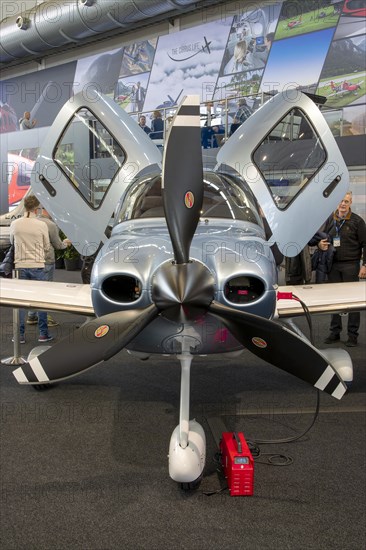 The front part of the aircraft with the propeller